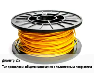 Проволока с полимерным покрытием 2.5 общего назначения с полимерным покрытием